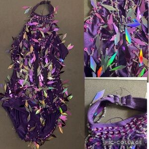 Sparkly Purple Leotard for Dance/Ballroom